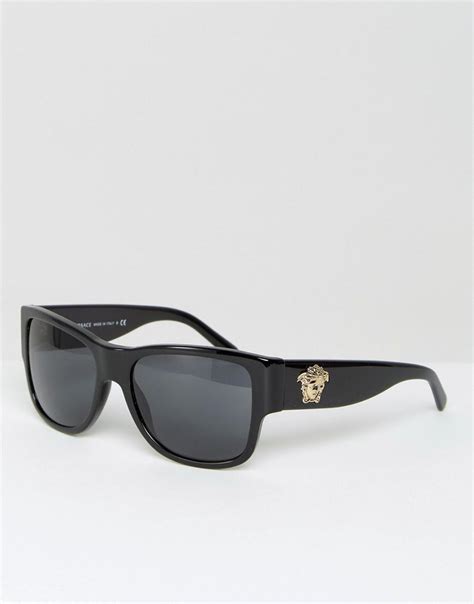 versace square monochromatic medusa-detail sunglasses|Versace Medusa sunglasses men's.